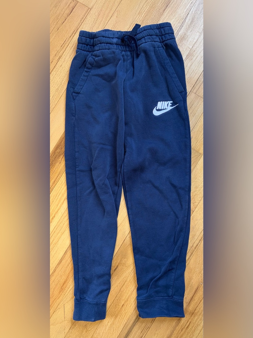 Nike Youth Navy Sweat Joggers with White Swoosh
